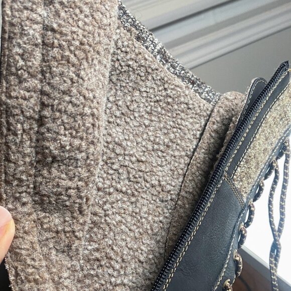 Relife by Rieker - Knit Cuff Lace-Up Winter Boots Black Brown (8 - 8.5 US) - Picture 4 of 7